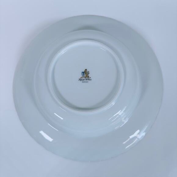 Royal Tettau South Wind Grey Green Rim Soup Bowl Gray/Green Border Swirled VTG - Picture 3 of 12